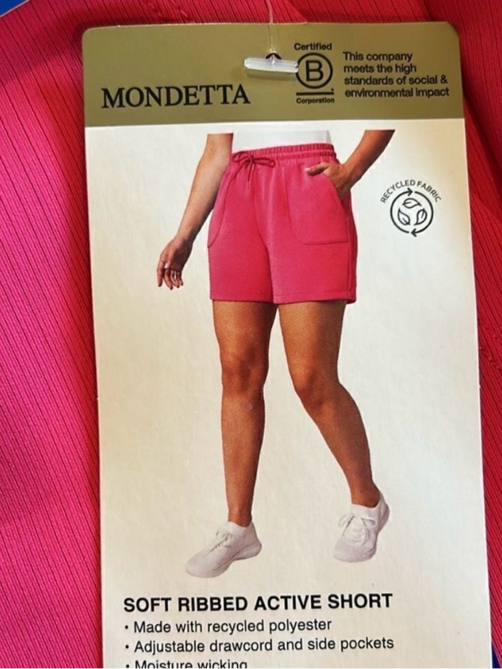 Mondetta Pink Soft Ribbed Active Shorts Size Large